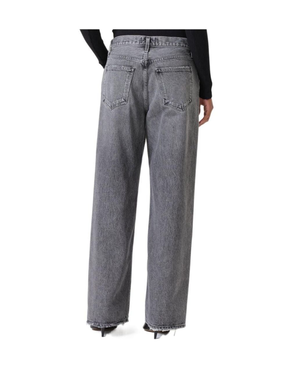 Agolde Black Low Rise Wide-Leg Jeans