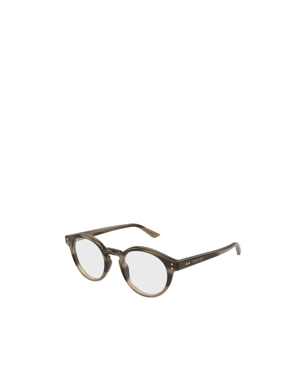 Gucci White Eyewear Round Frame Glasses for men