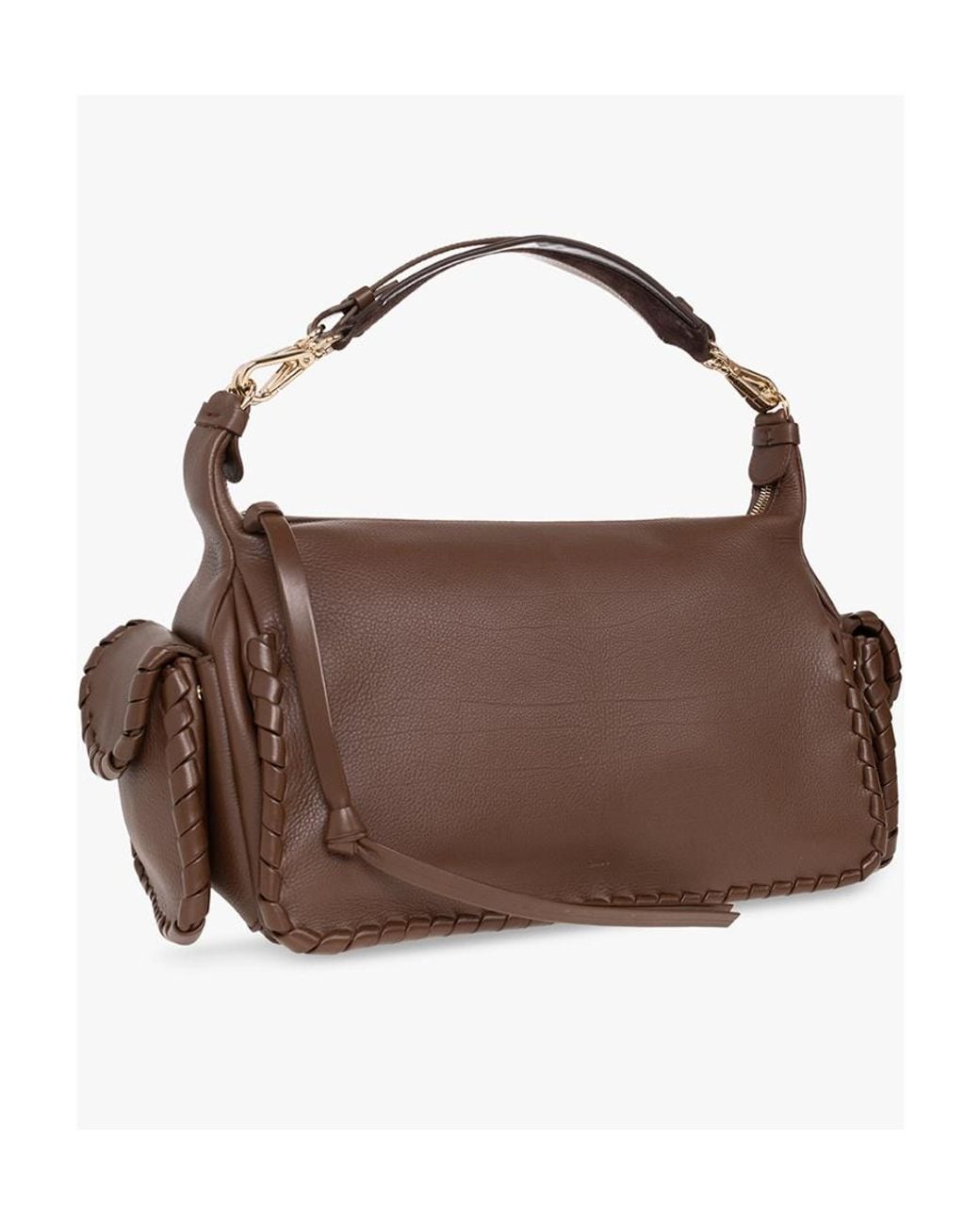 Chloé Brown Chloé Nahir Zipped Shoulder Bag