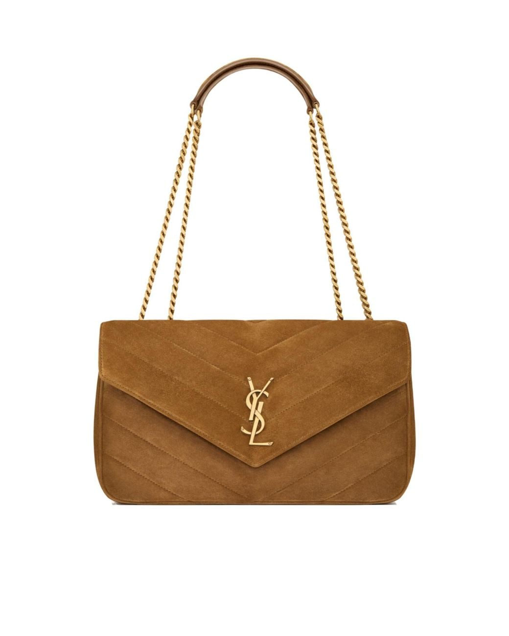 Saint Laurent Brown Loulou Medium Shoulder Bag