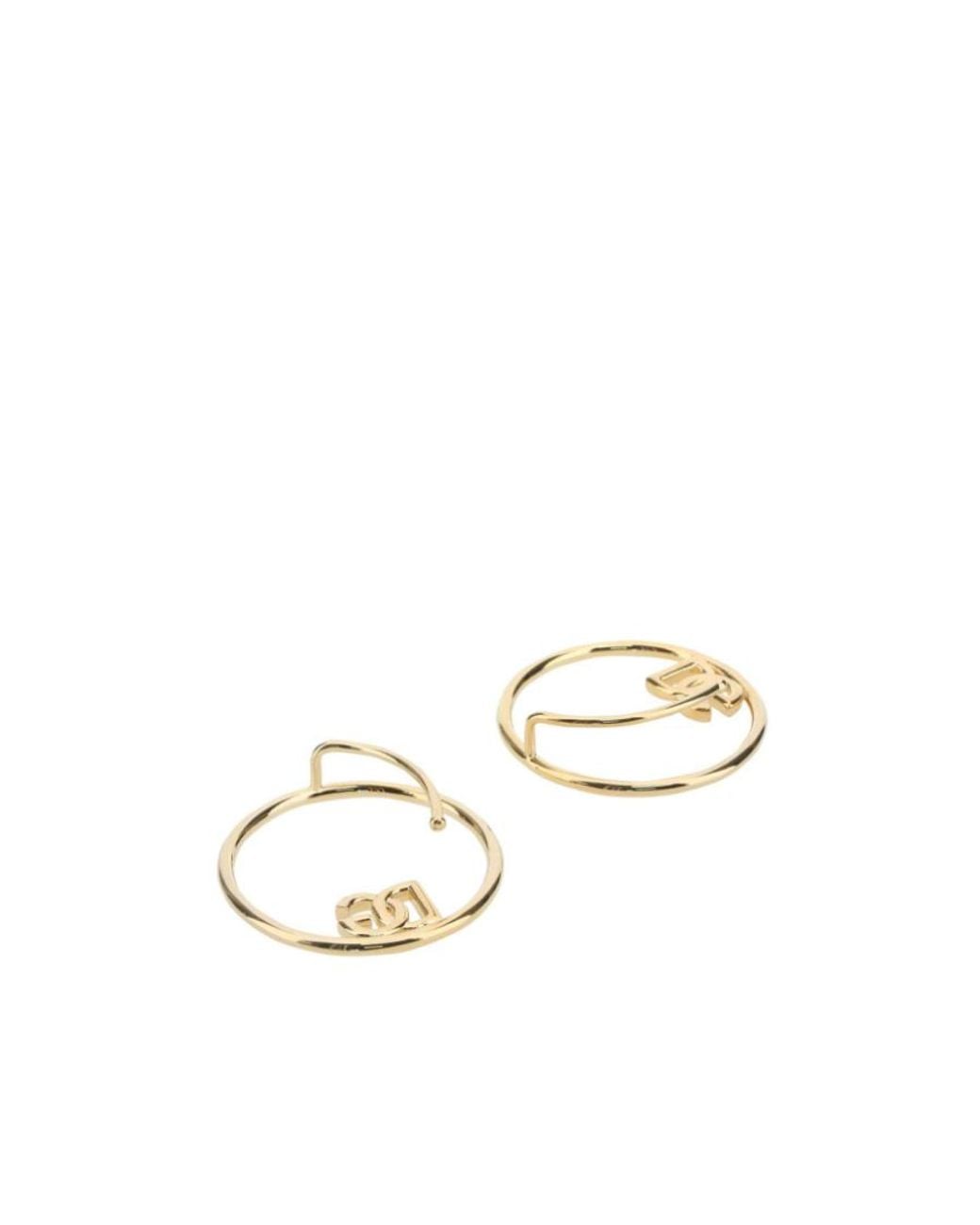 Dolce & Gabbana White Dg Logo Engraved Hoop Earrings