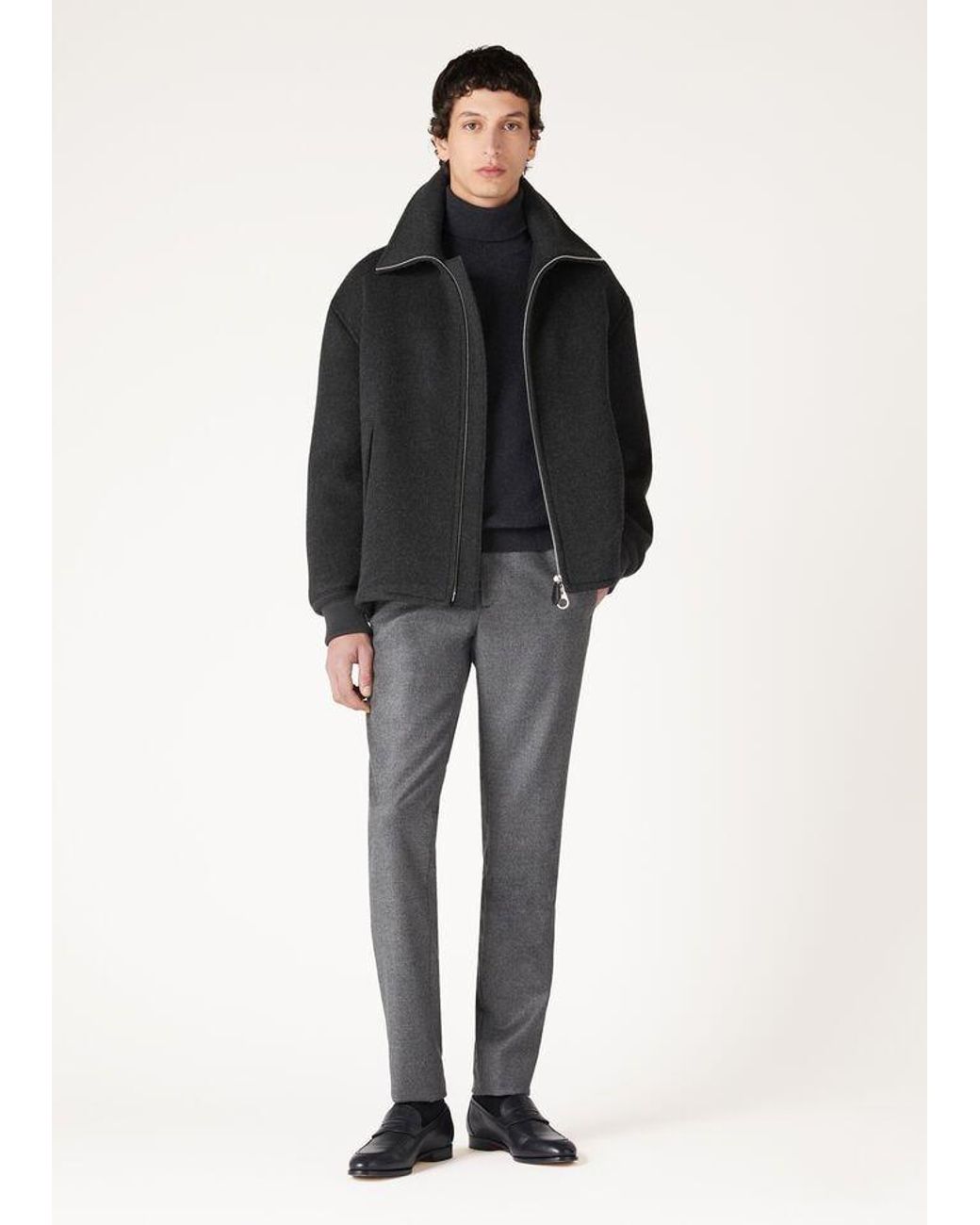 Loro Piana Black Classic Turtleneck Jumper for men