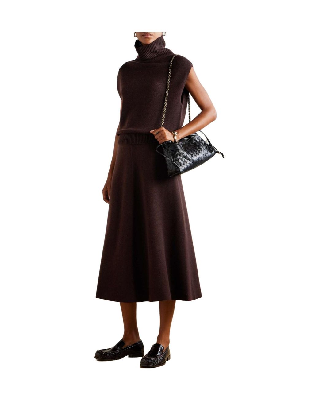 Allude Black Wool And Cashmere-Blend Turtleneck Tank