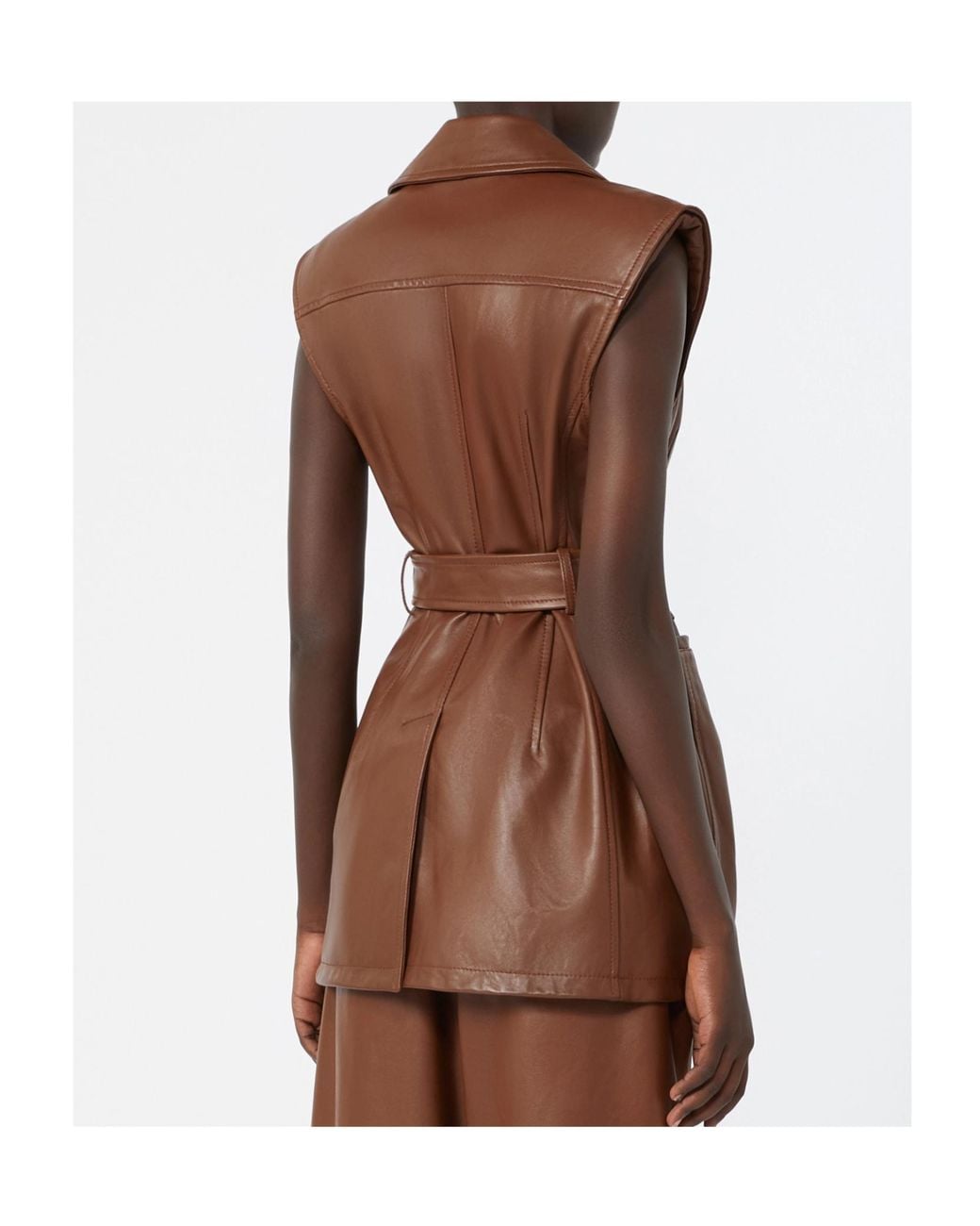 Sportmax Brown Favella Belted Gilet