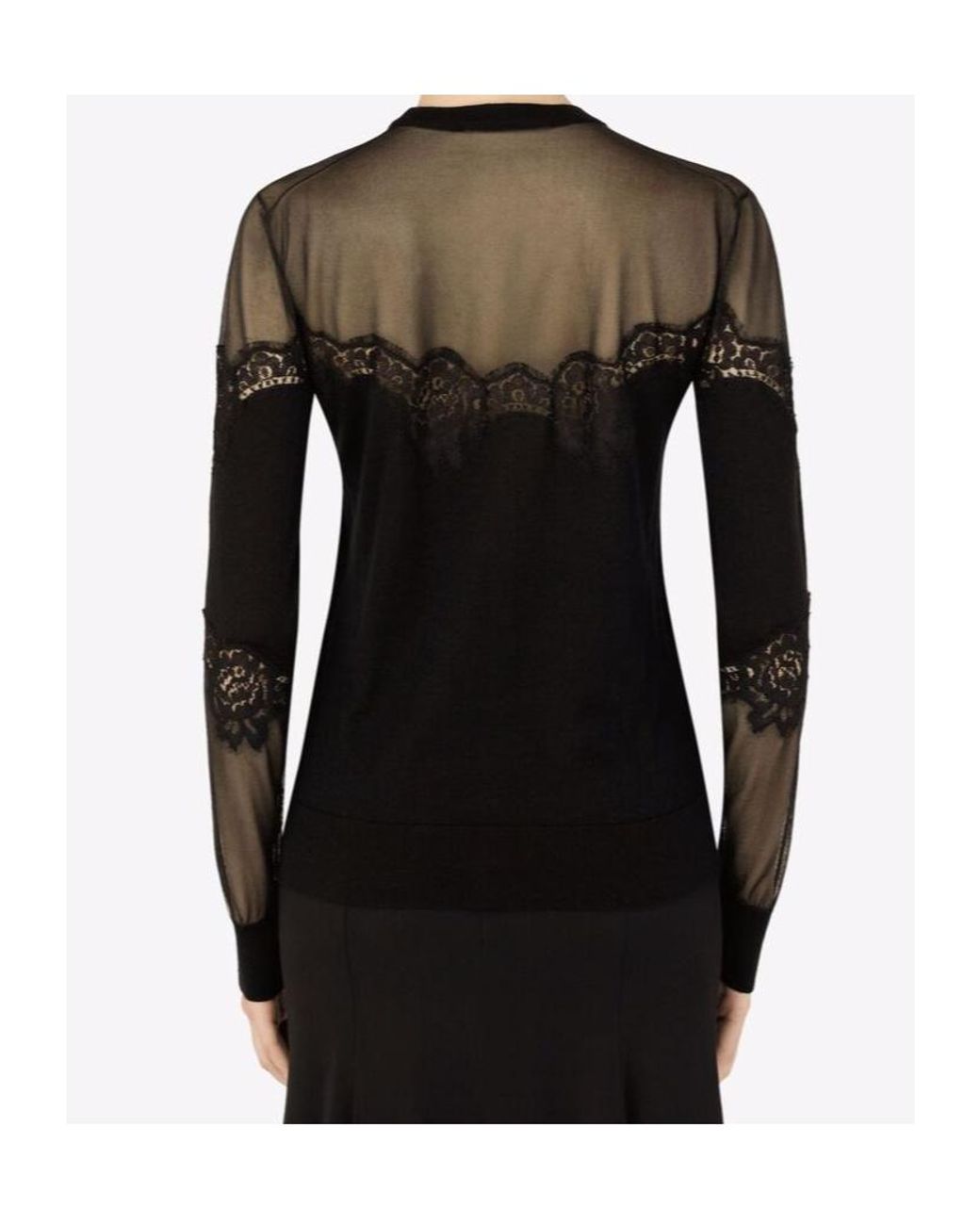 Dolce & Gabbana Black Lace-Trim Cardigan