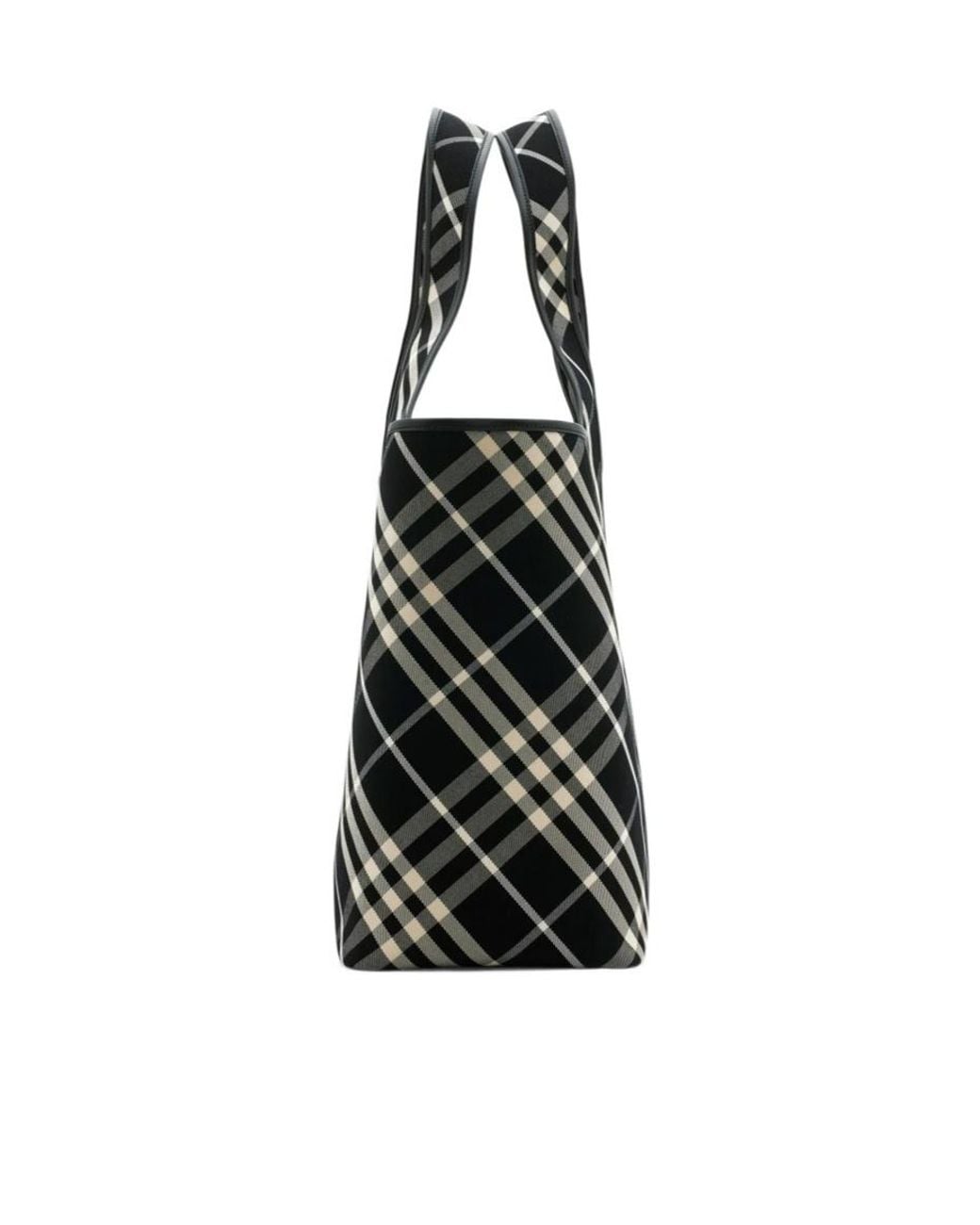 Burberry Black Vintage Checked Medium Top Handle Bag