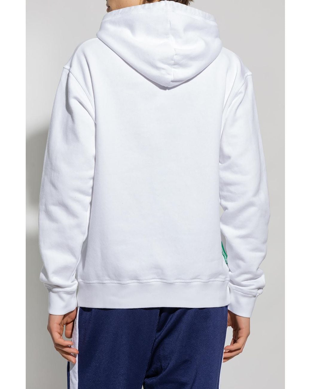 DSquared² White Logo-Print Drawstring Hoodie for men