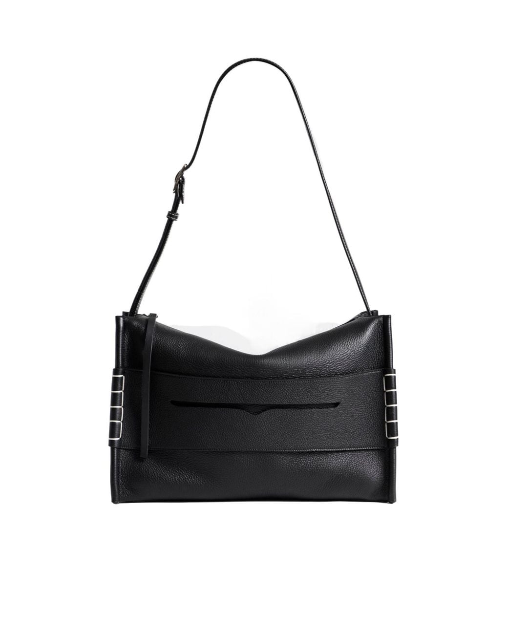 J.W. Anderson Black Stitched-Edge Leather Shoulder Bag for men