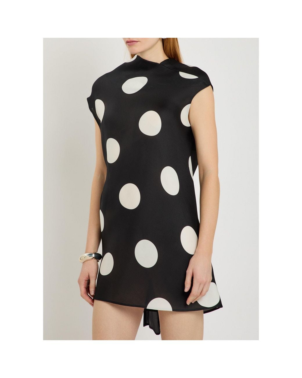 Khaite Black Polka Dot Silk Dress