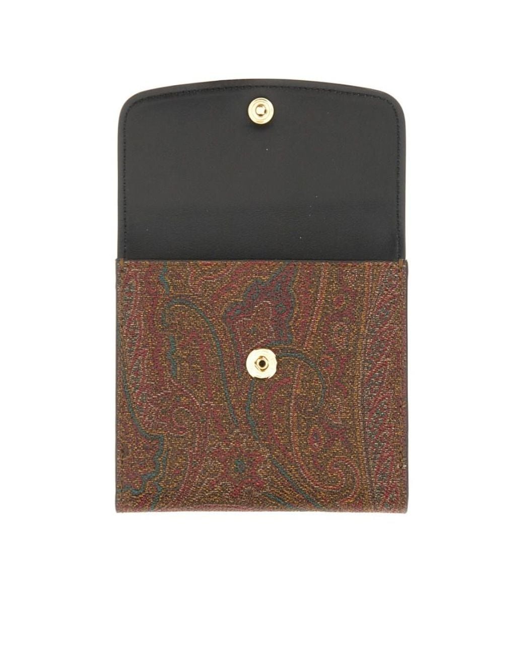 Etro Black Paisley-Jacquard Folded Wallet