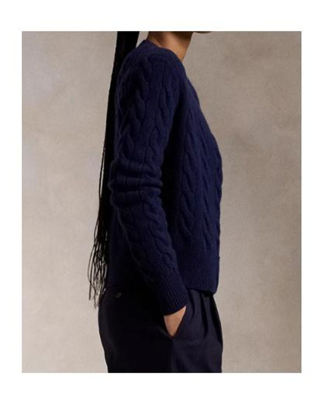 Polo Ralph Lauren Blue Pony Embroidered Cable-Knit Cardigan