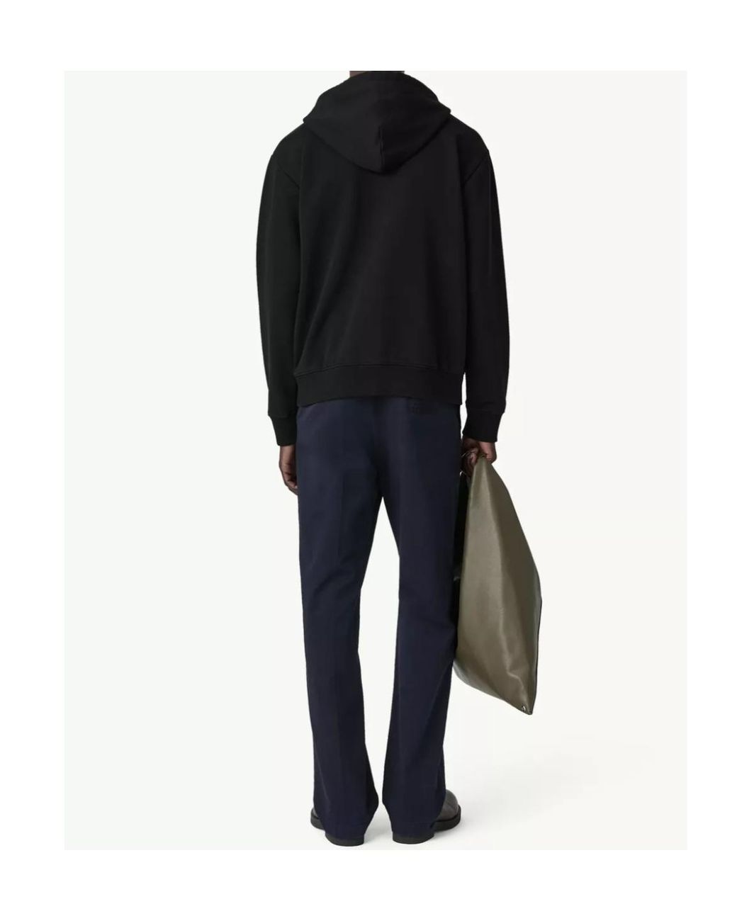 MM6 by Maison Margiela Black Logo-Patch Zip-Up Hoodie for men