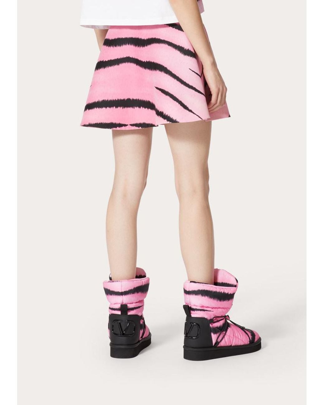 Valentino Pink Tiger 1967 Printed Crepe Couture Mini Skirt