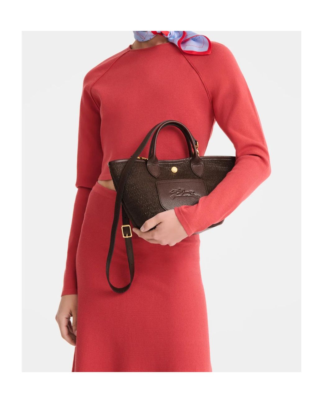 Longchamp Brown Le Pliage Collection Xs Basket Bag