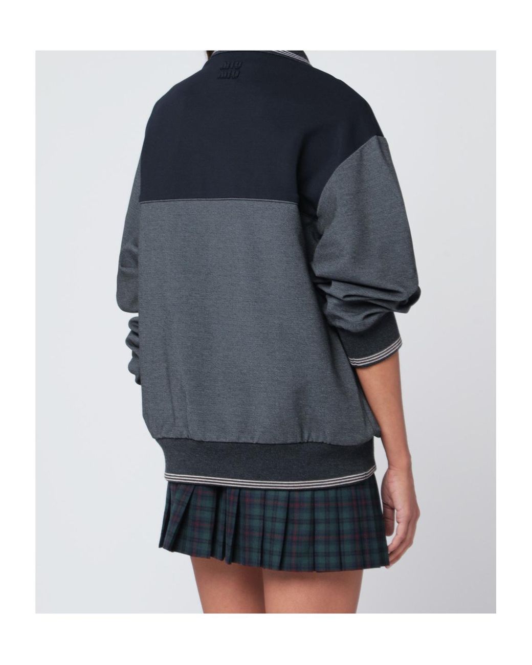 Miu Miu Blue Two-Toned Polo Sweatshirt
