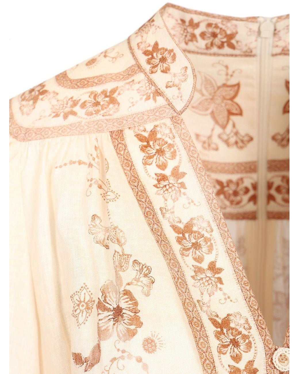 Zimmermann Pink Indra Plunge Midi Dress