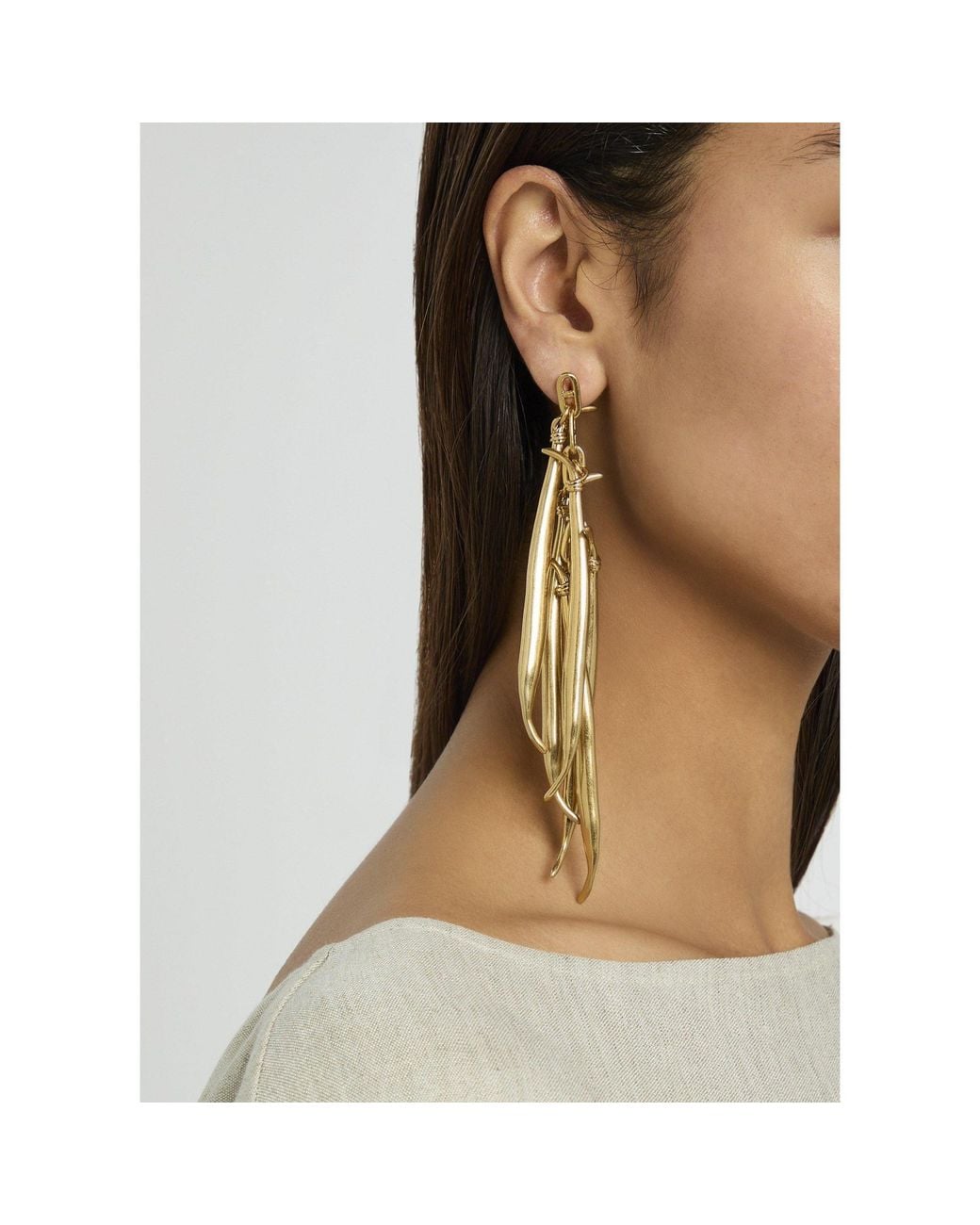 Jacquemus Metallic Long, Draping Earrings
