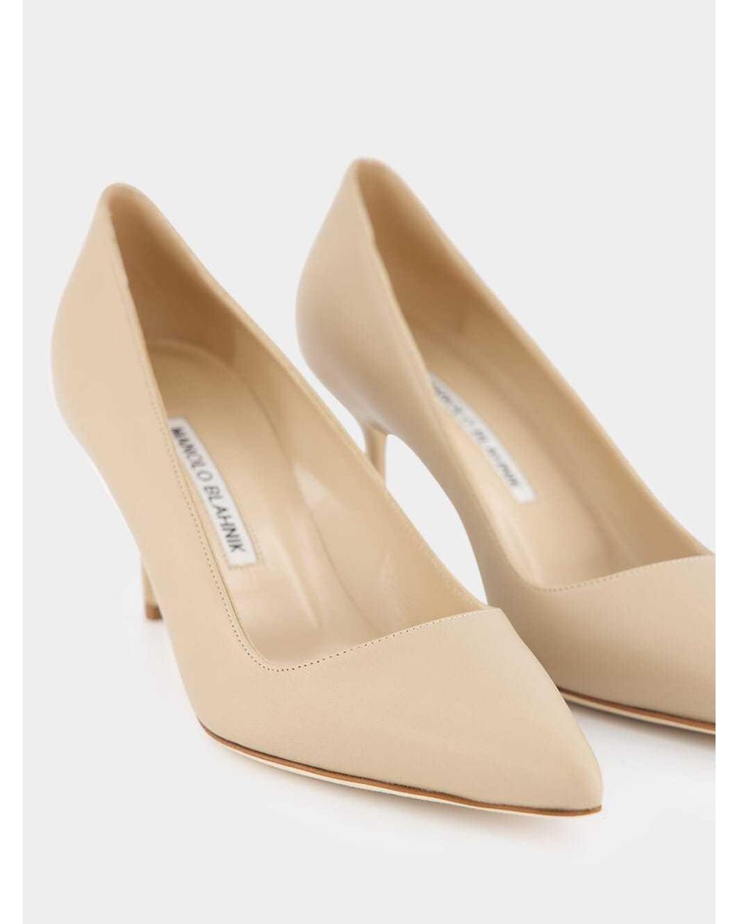 Manolo Blahnik Natural Tora Slip-On Pumps