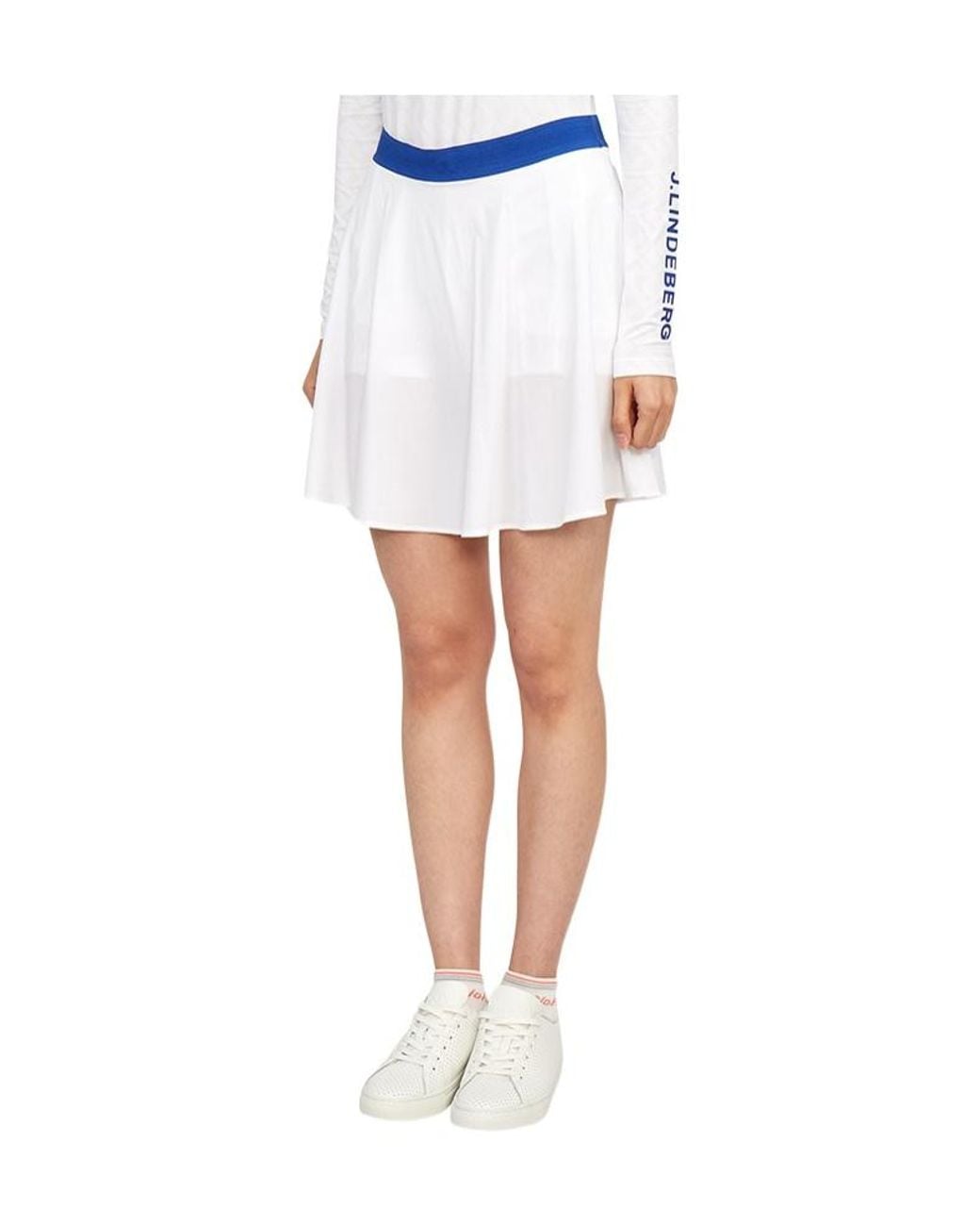 J.Lindeberg White Pleated Midi Skirt