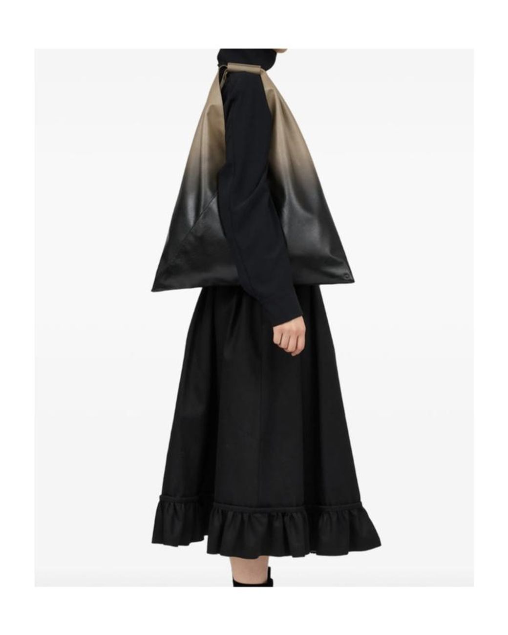 MM6 by Maison Margiela Black Japanese Logo Debossed Shoulder Bag