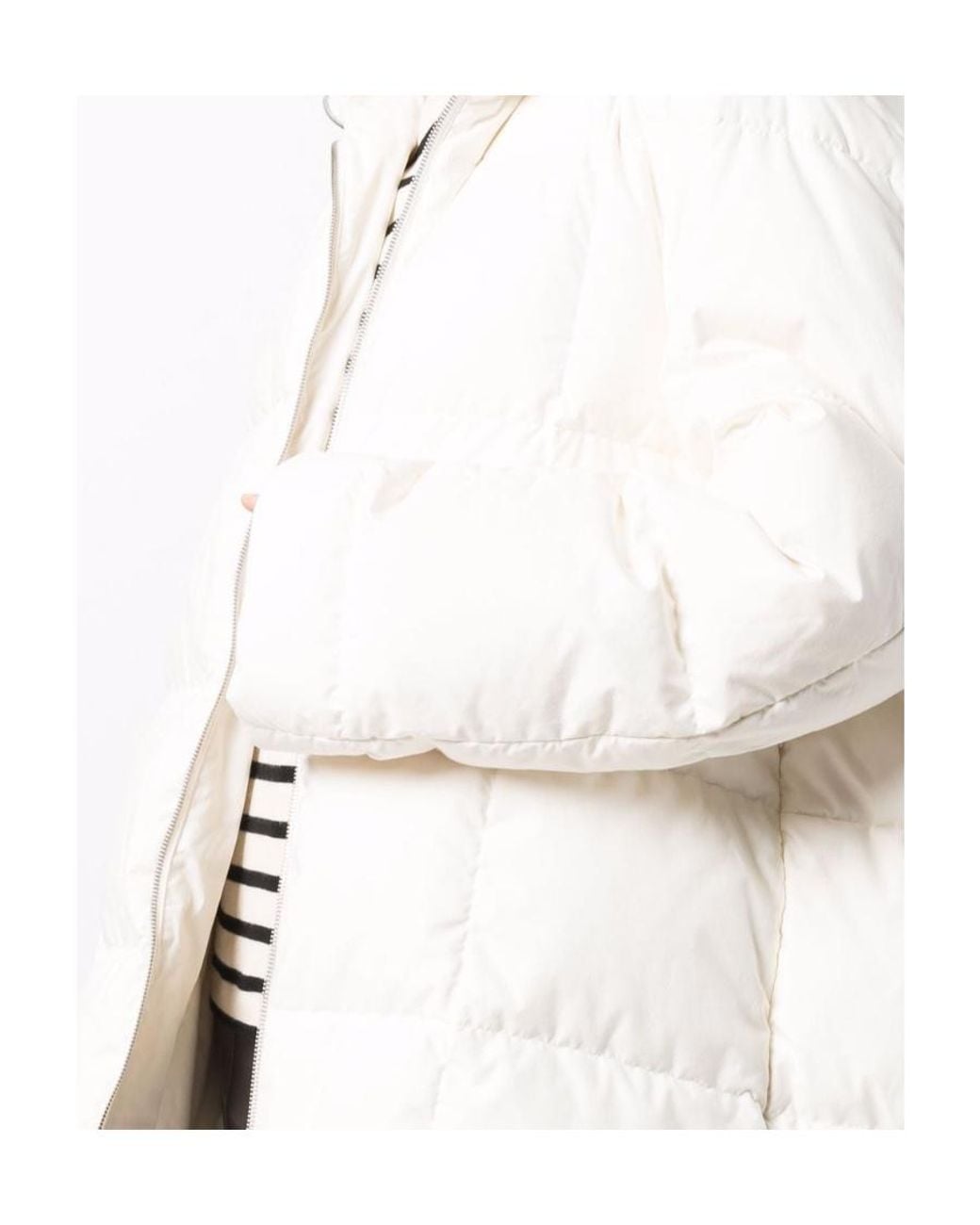 Jil Sander White Padded Zipped Coat