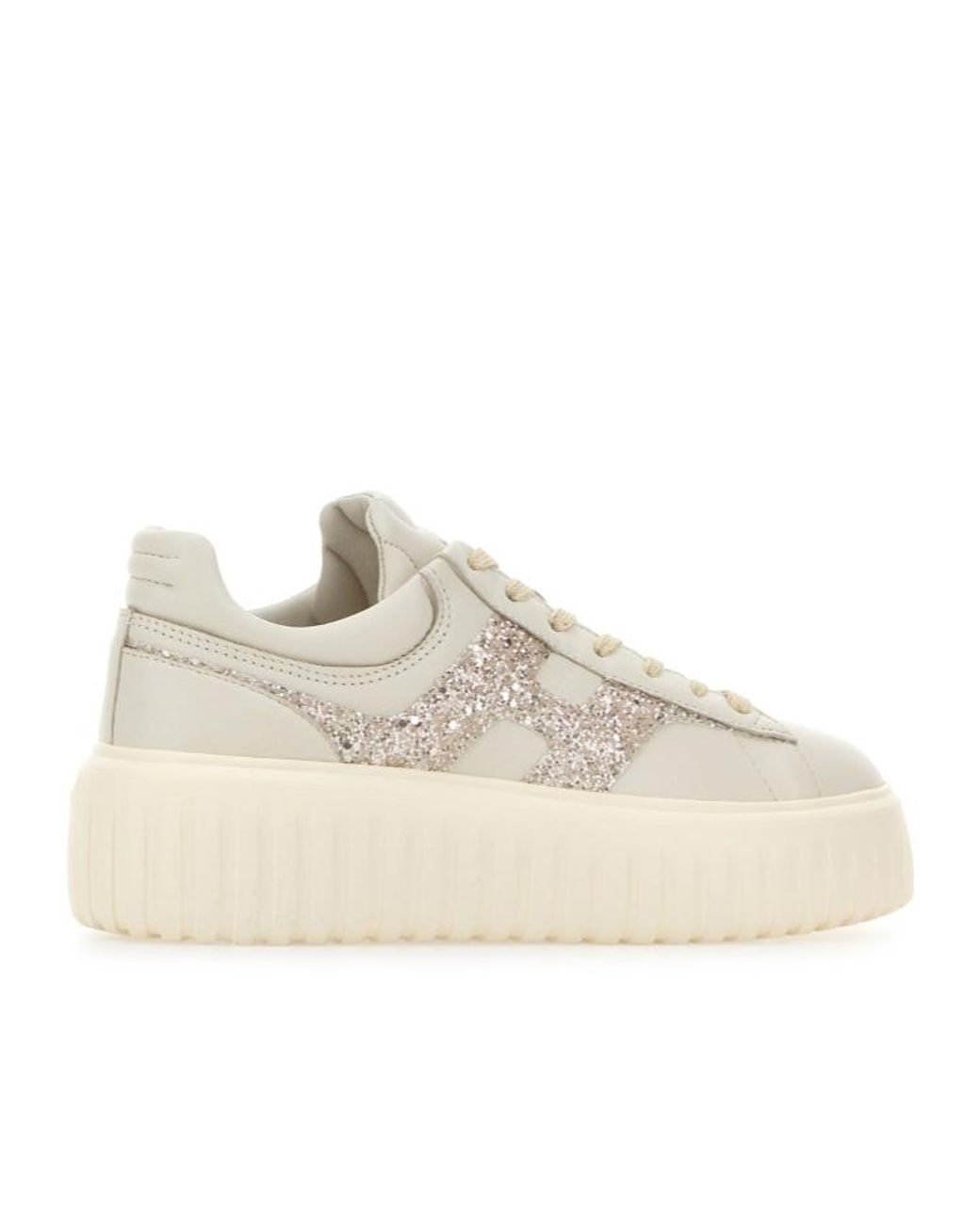 Hogan Natural H-Stripe Platform Lace-Up Sneakers