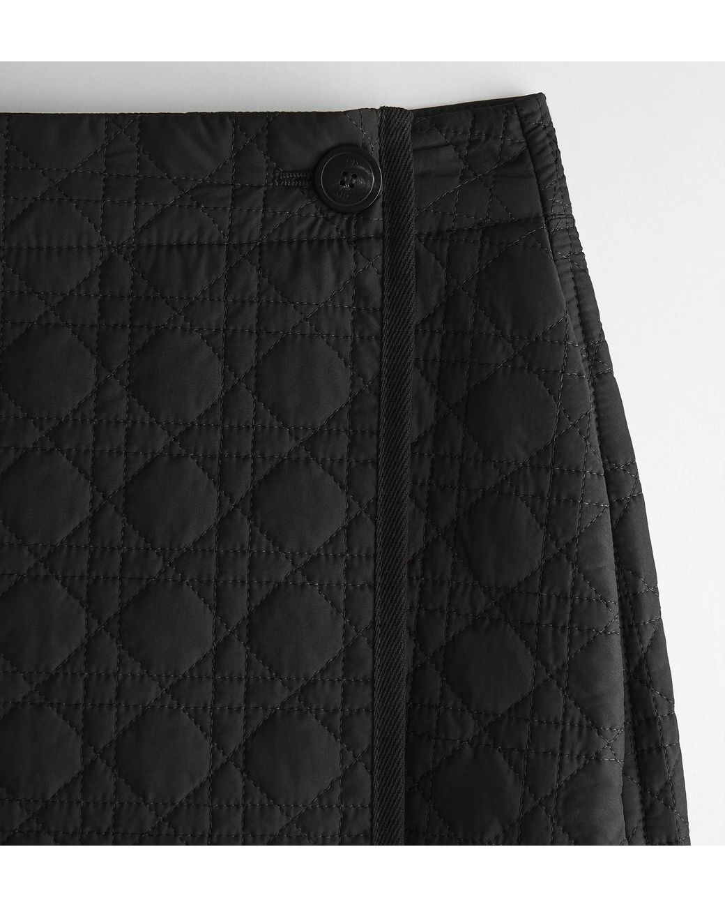 Dior Black Straight Macrocannage Wrap Miniskirt