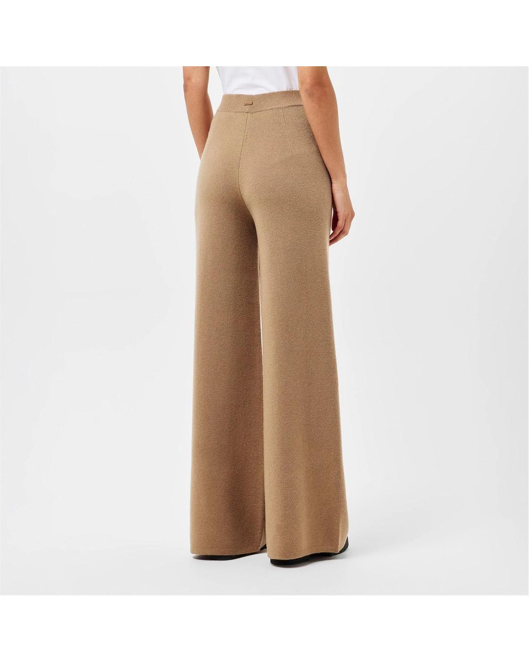 Max Mara Natural High Waisted Wide Leg Casual Pants