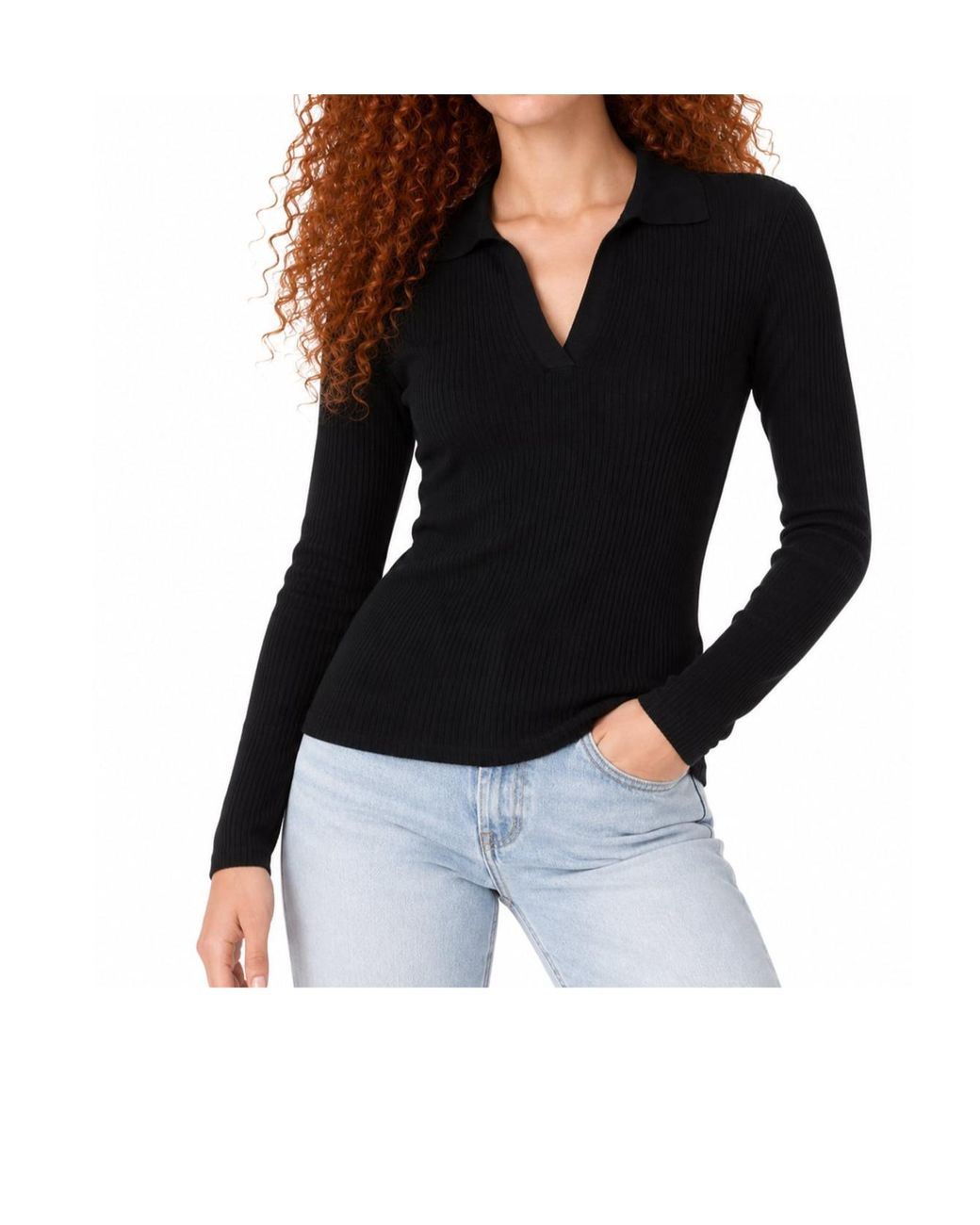 Max Mara Blue Gergo Ribbed Polo Knitted Top