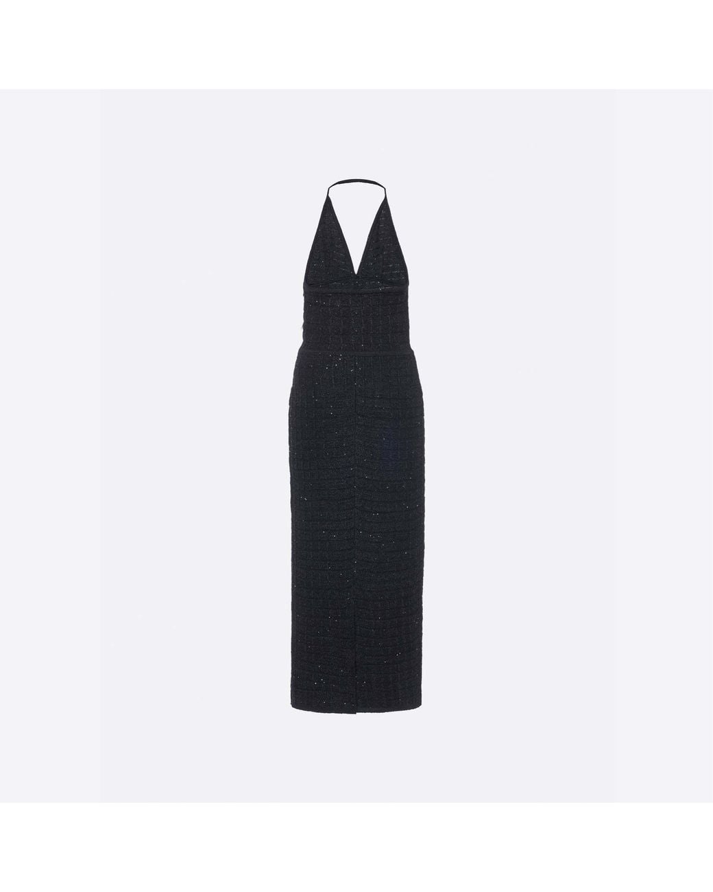 Alessandra Rich Blue Sequin Knit Midi Dress