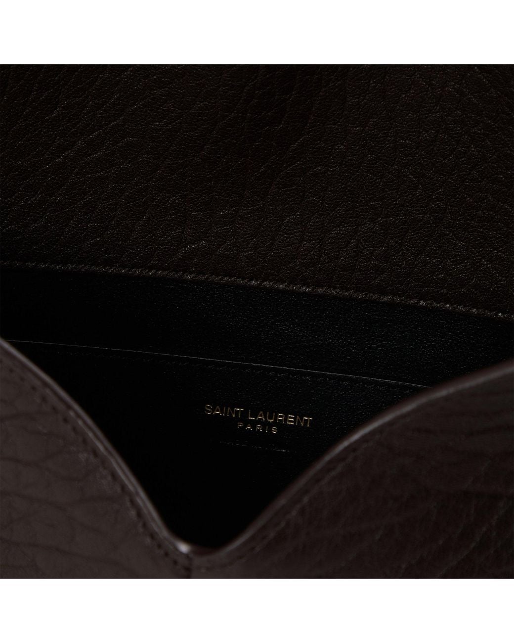Saint Laurent Black Envelope-Style Clutch Crafted