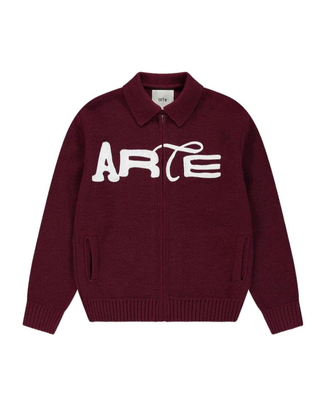 Arte' Red Stencil Zip Cardigan for men