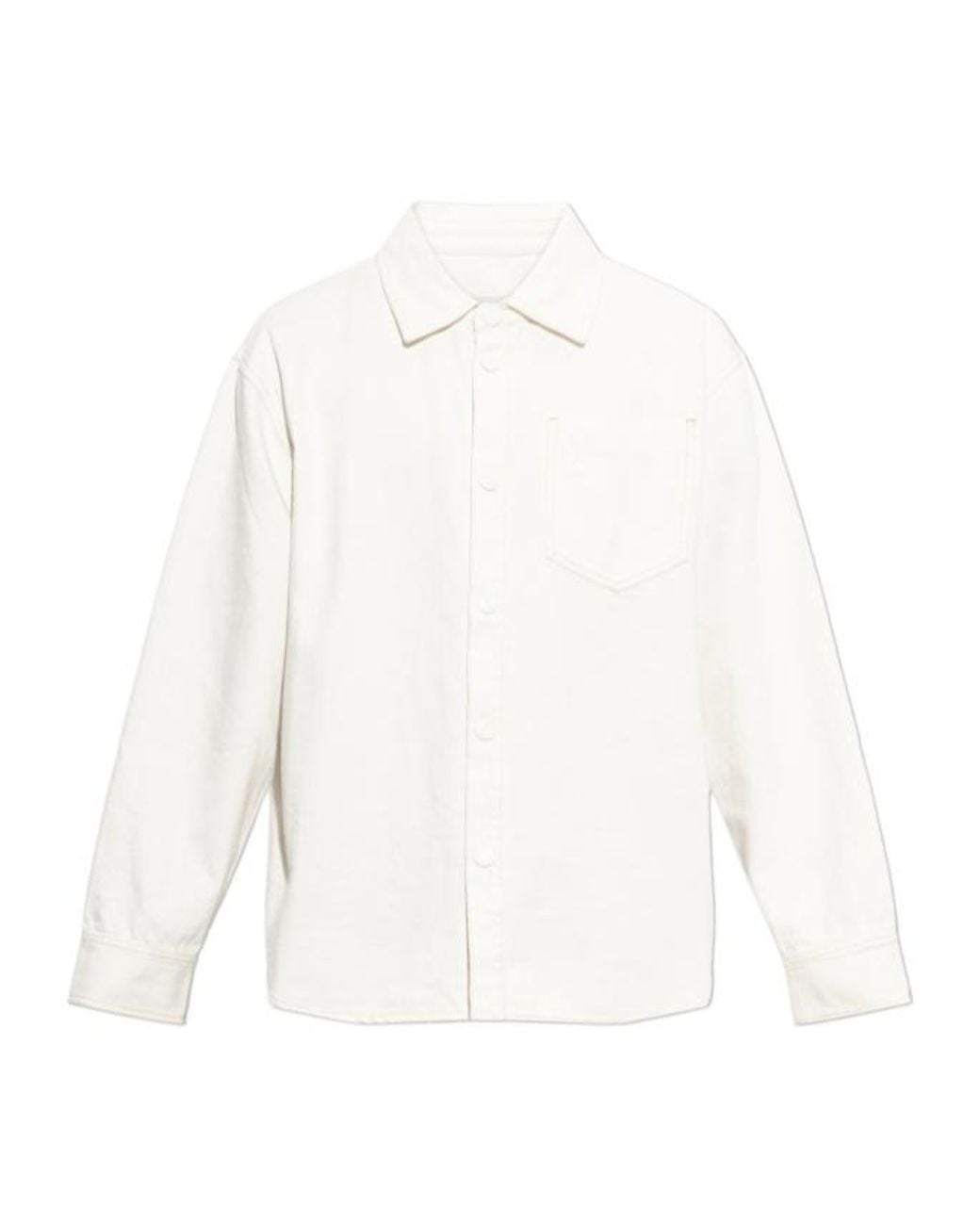 AMI White Long-Sleeved Buttoned Denim Shirt for men