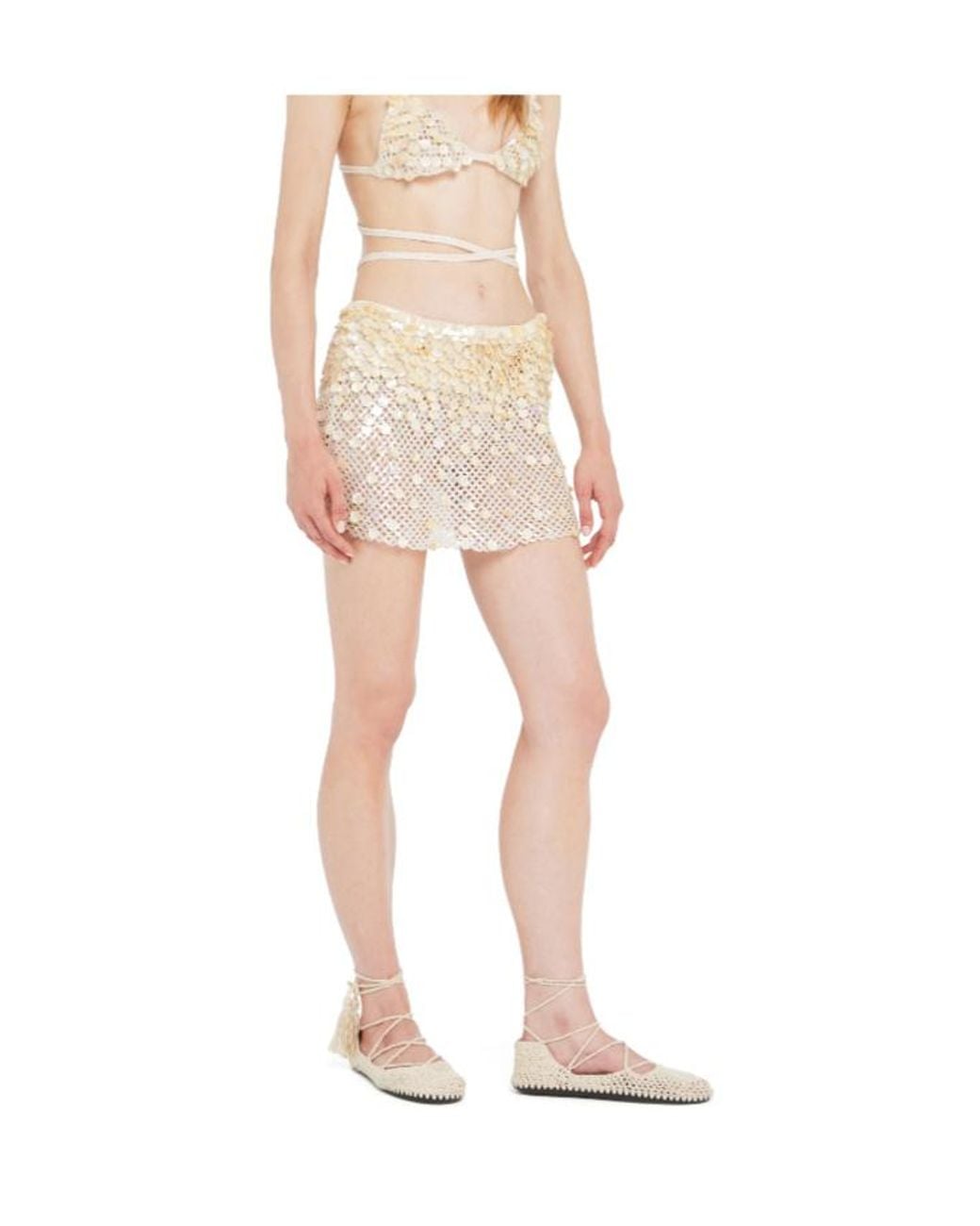 Alanui Natural Light Between Palms Mini Skirt