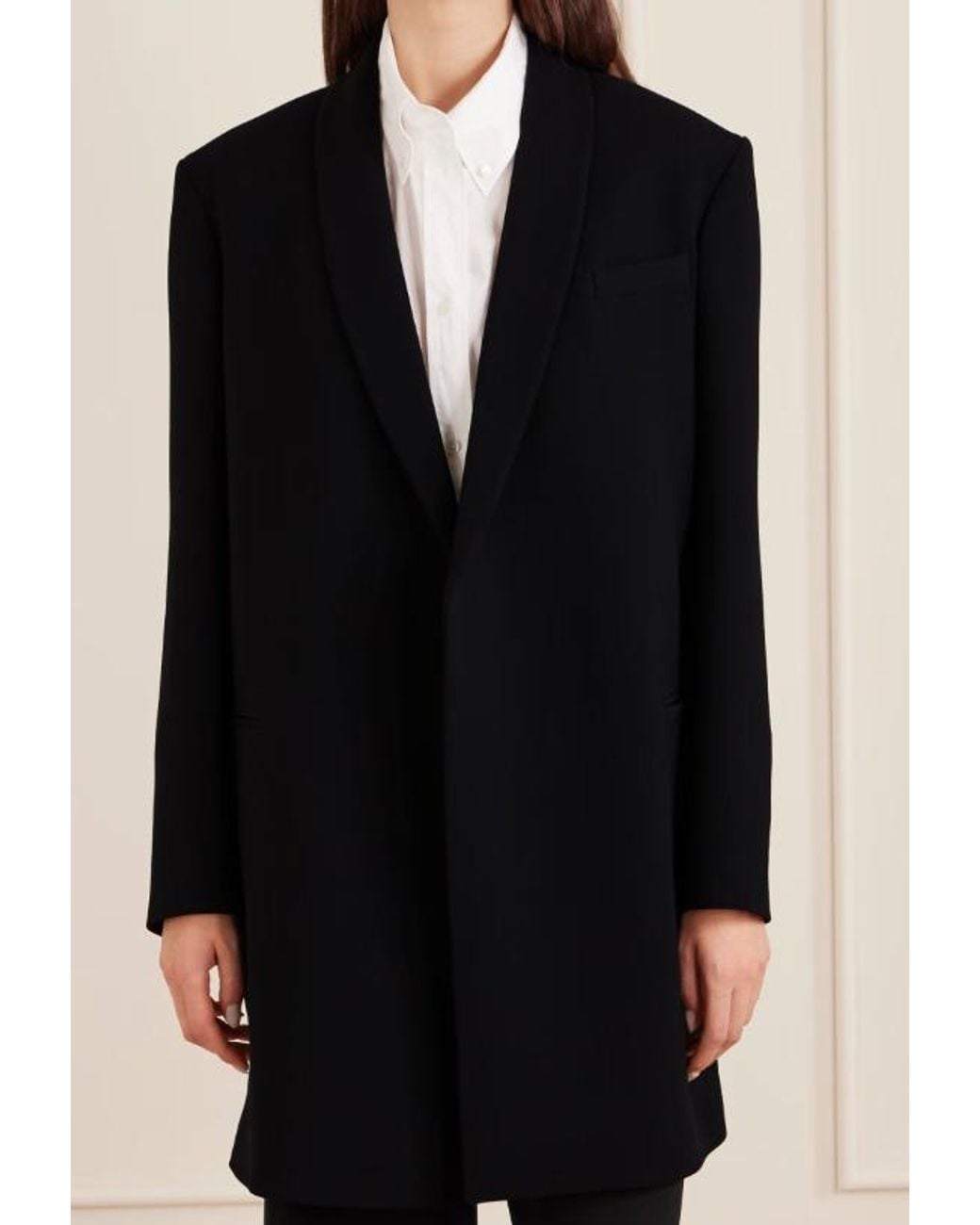 The Row Black Fedra Shawl-Lapel Coat