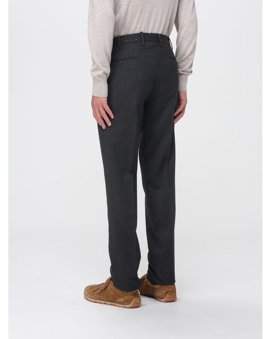Incotex Gray Tailored Wool-Blend Pants for men