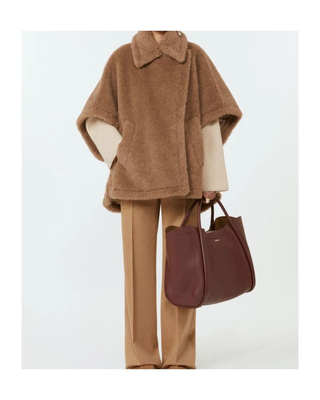 Max Mara Brown Cashmere Teddy Bear Cape