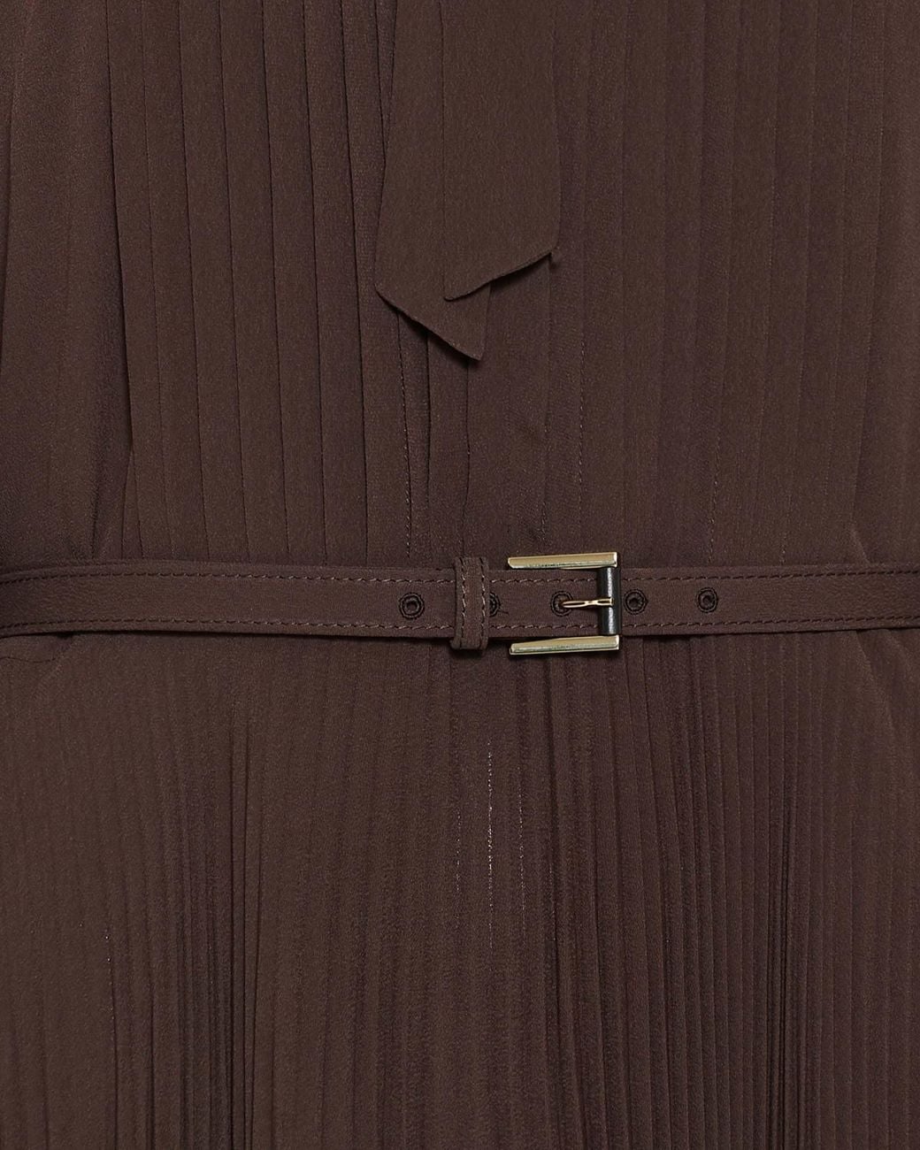 Tom Ford Brown Pleated Long Shirt Dress