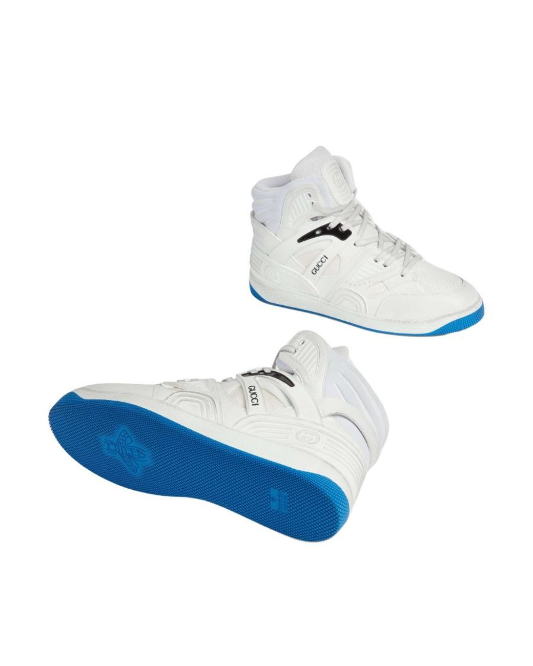 Gucci White Interlocking G Patch Basket Sneakers for men