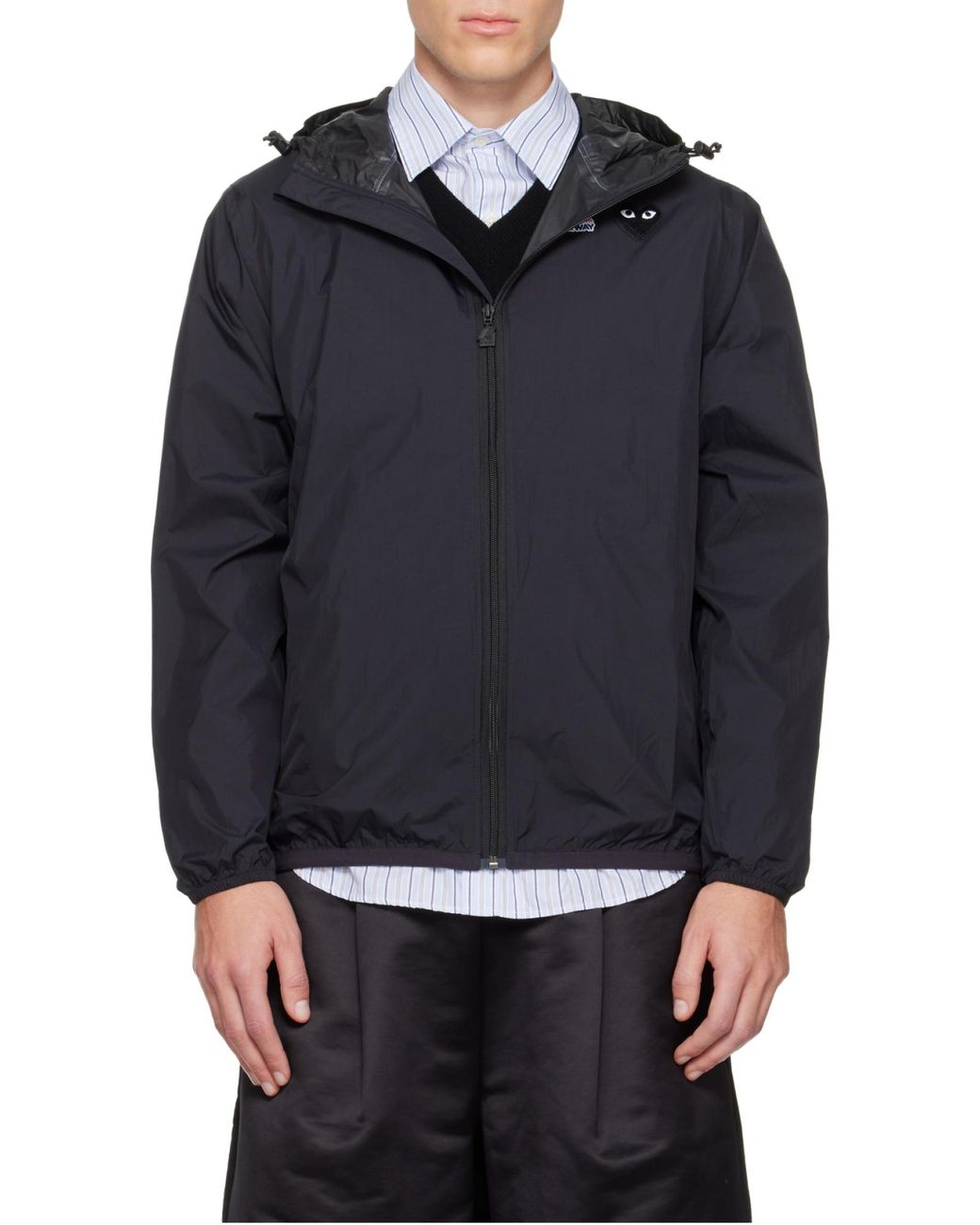 COMME DES GARÇONS PLAY Black Comme Des Garçons Play Hooded Zipped Jacket for men