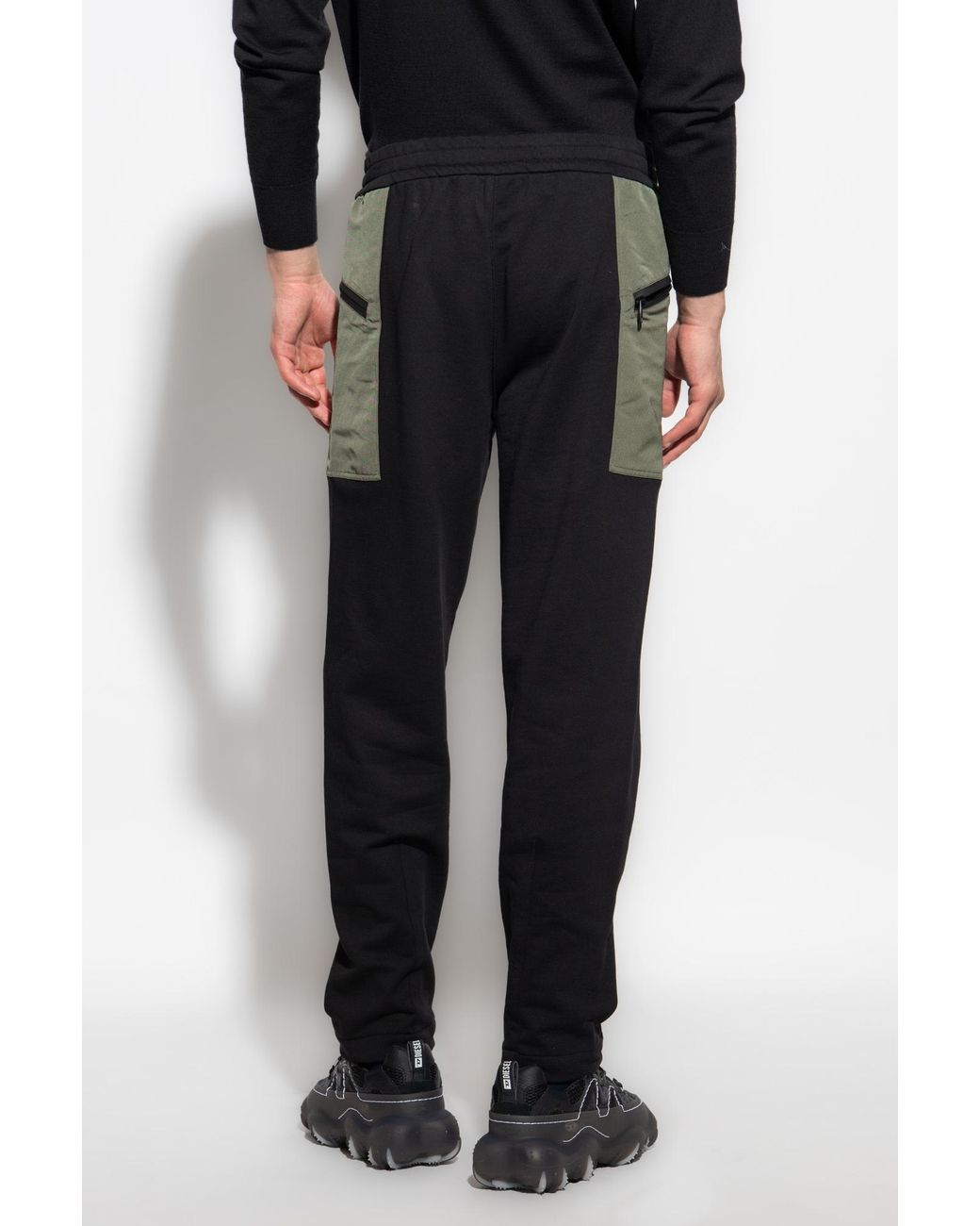 McQueen Black Logo Printed Straight-Leg Track Pants for men