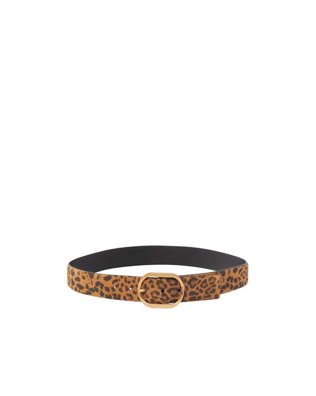 Pinko White Leopard Printed Buckled Belt