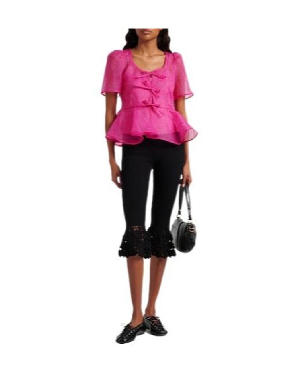 Ganni Pink Short-Sleeved Top