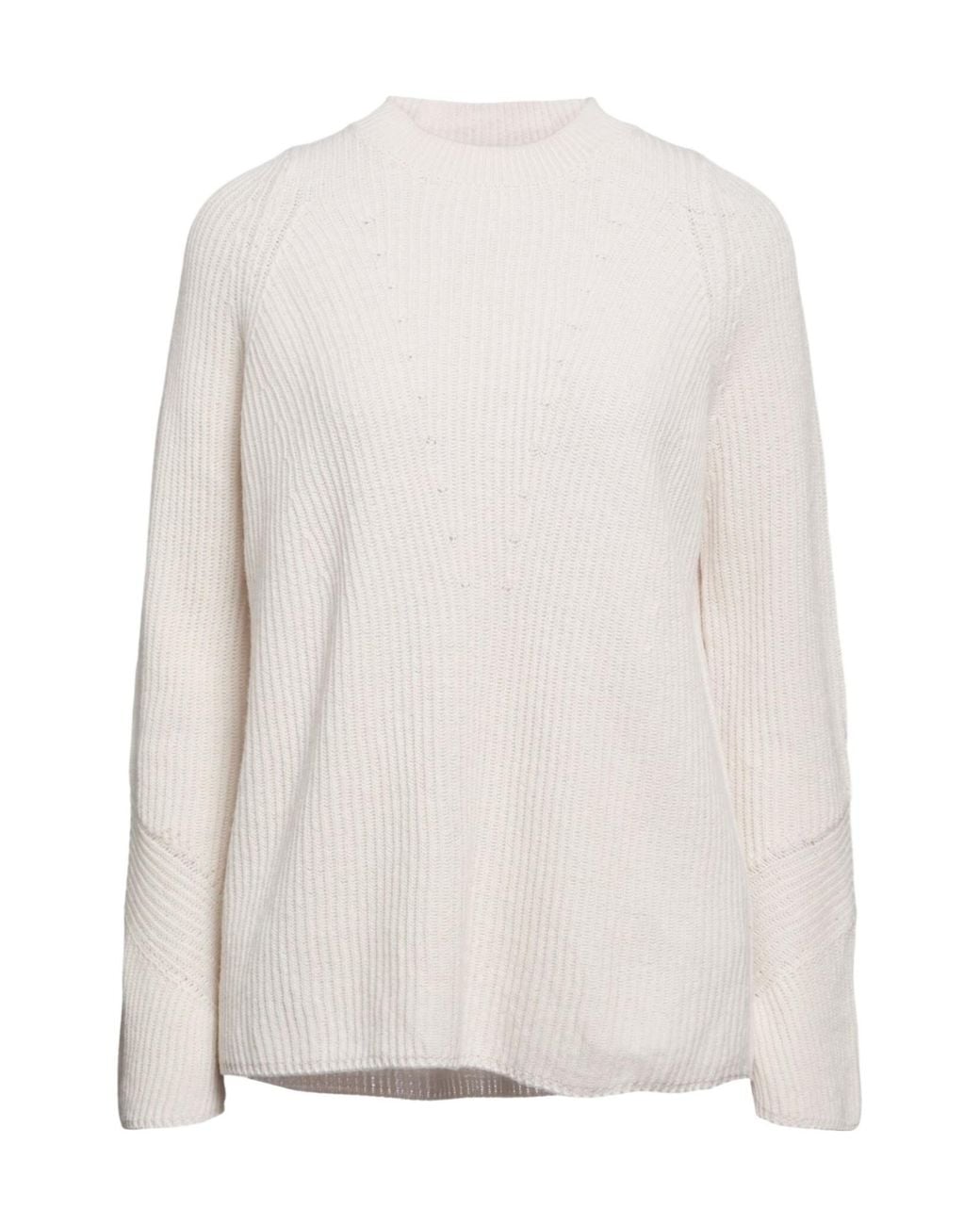 Max Mara White Solid-Color Wool Knitwear