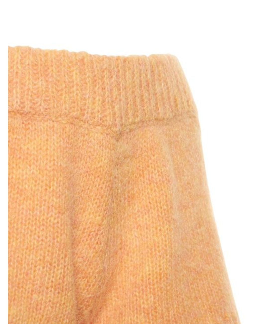 ROTATE BIRGER CHRISTENSEN Orange Susanna Wool Blend Knit Shorts