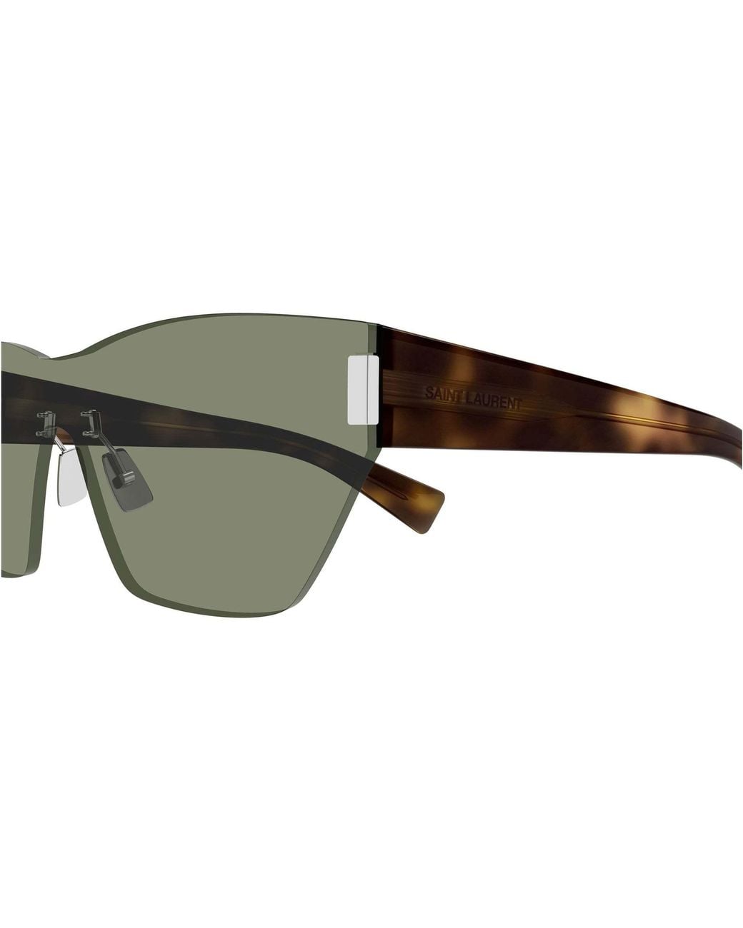 Saint Laurent Green Eyewear Rimless Oversize Frame Sunglasses