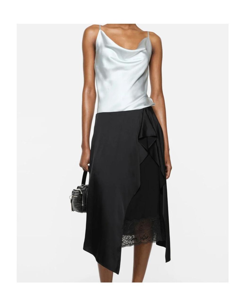 Acne Blue Shiny Satin Tank Top