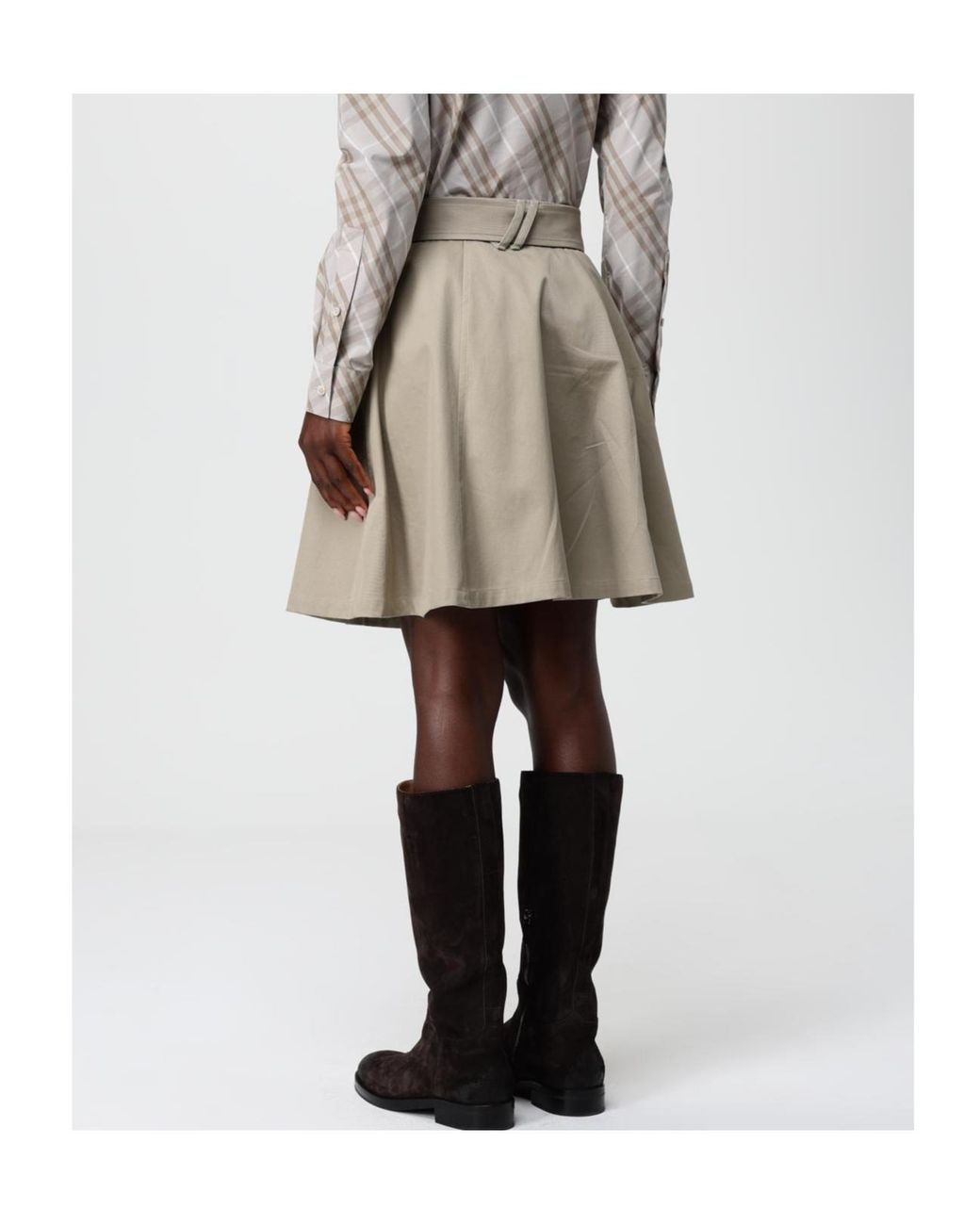 Burberry Natural Gabardine Trench Mini Skirt