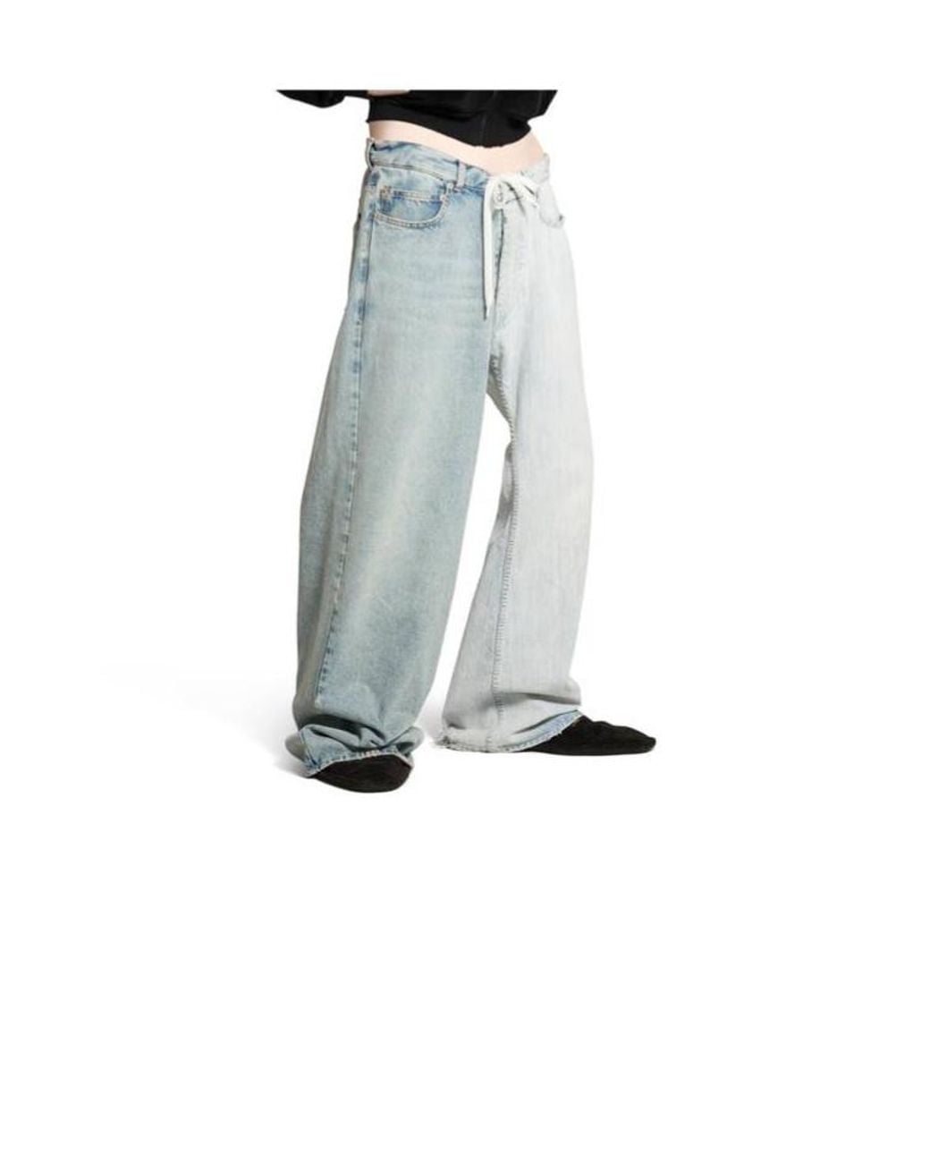 Balenciaga Blue Fifty-Fifty Jeans for men