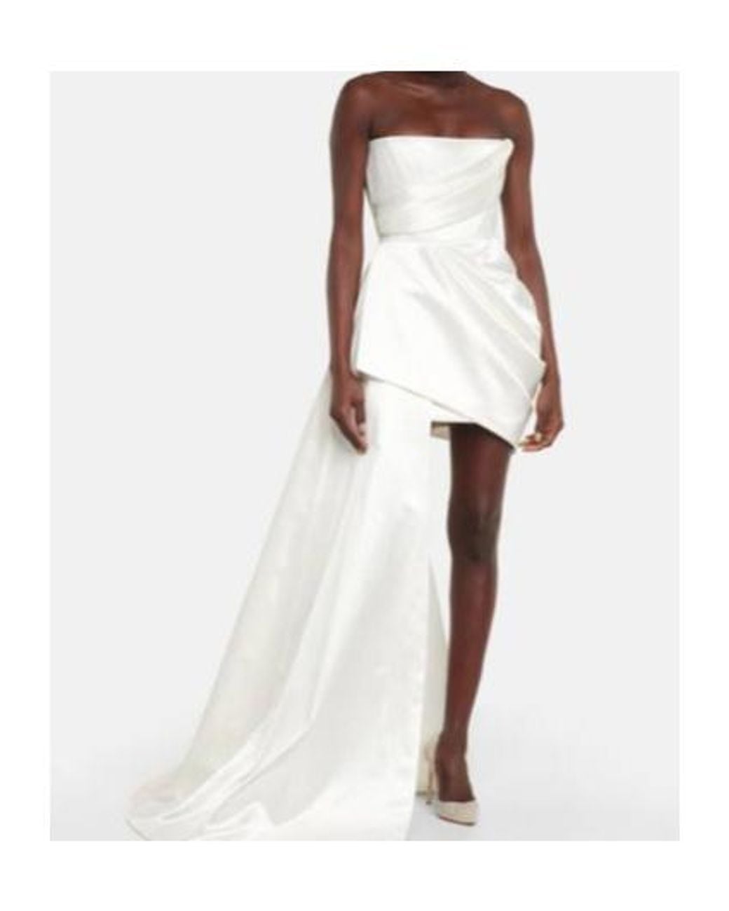 Alex Perry White Bridal Blair Satin Minidress